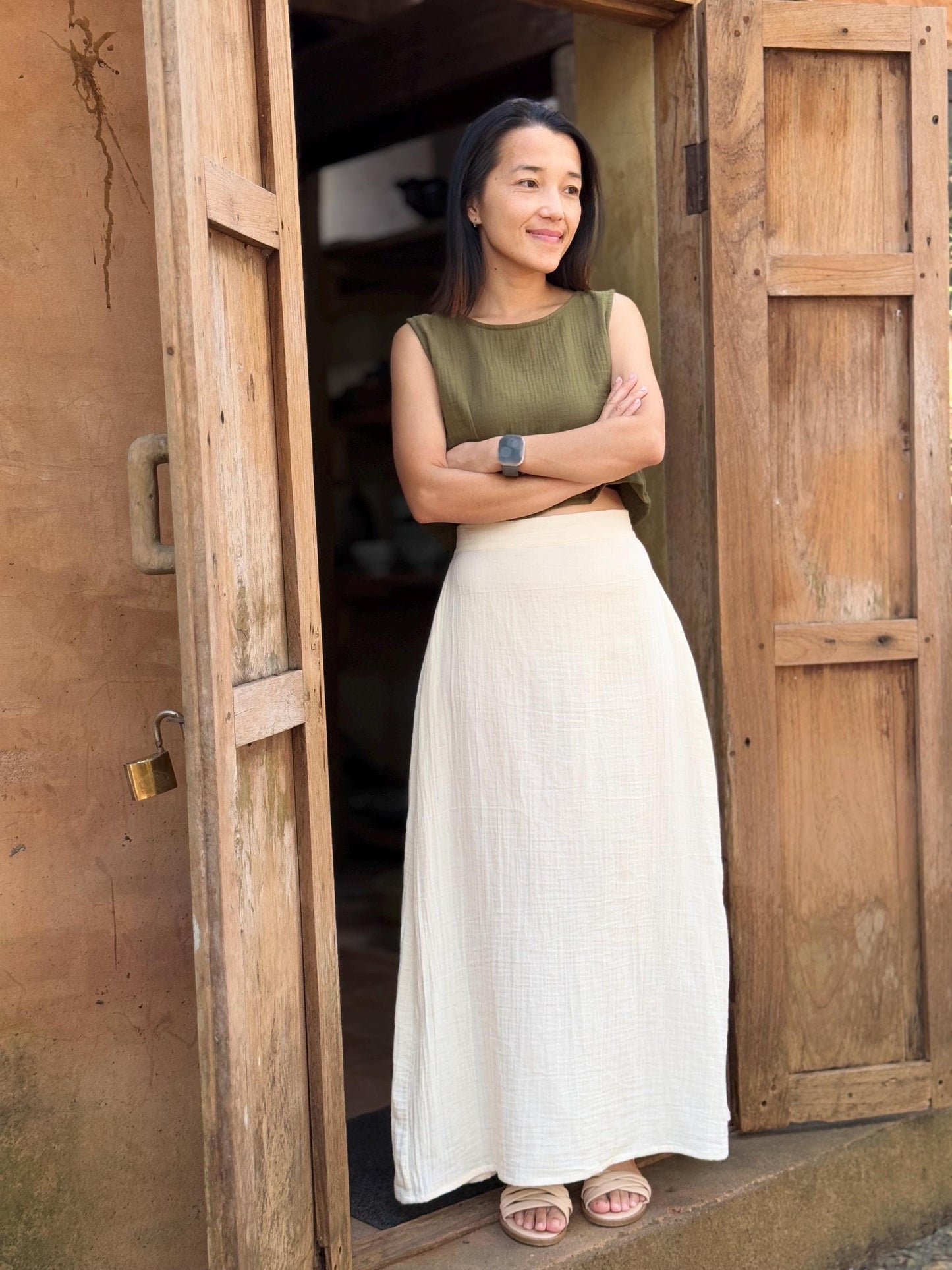 Double Gauze Long Skirt