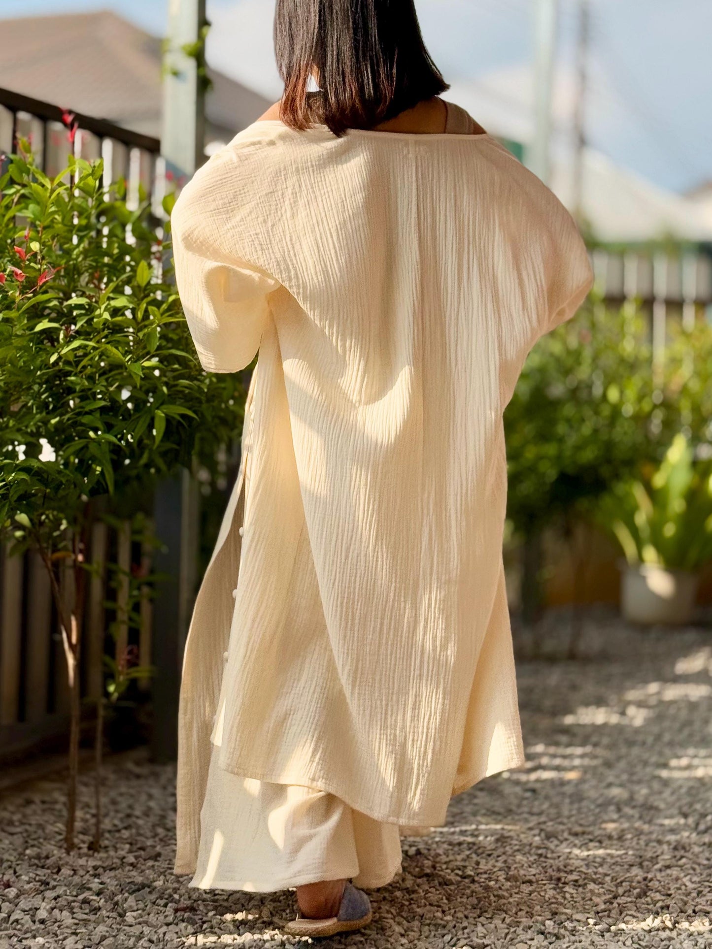Cotton Cover Up Long Cardigan |Swim Cover Up | Summer Cardigan | Double Crinkle Cotton Gauze Cardigan| Cotton Gauze Jacket