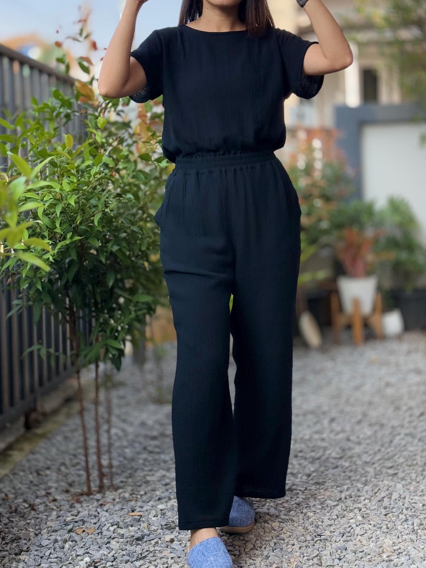 Jumpsuit in Double Cotton Gauze