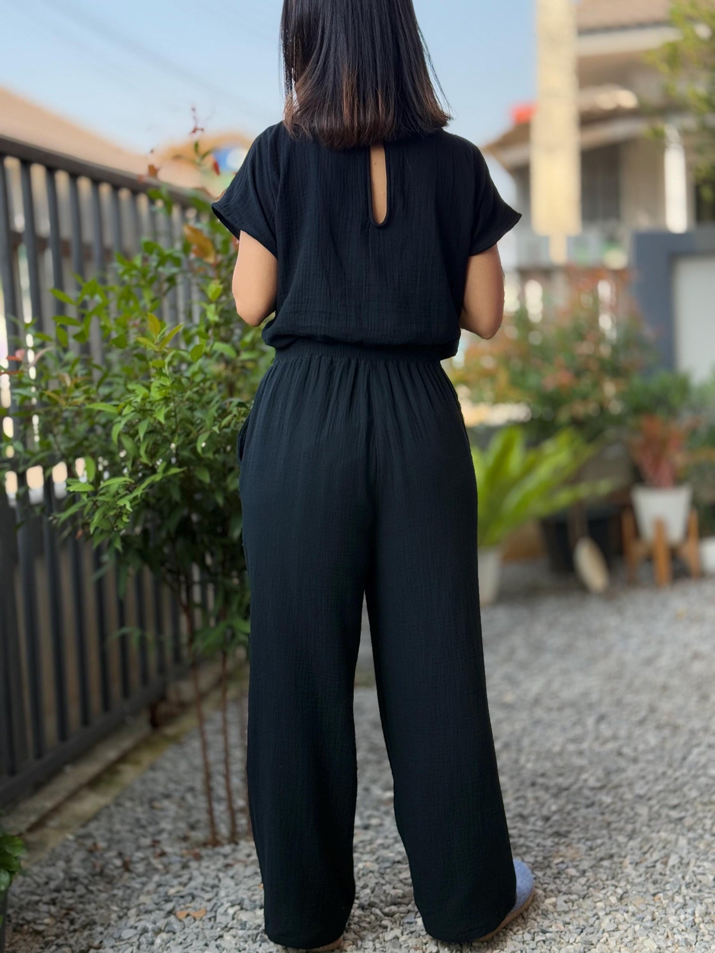 Jumpsuit in Double Cotton Gauze