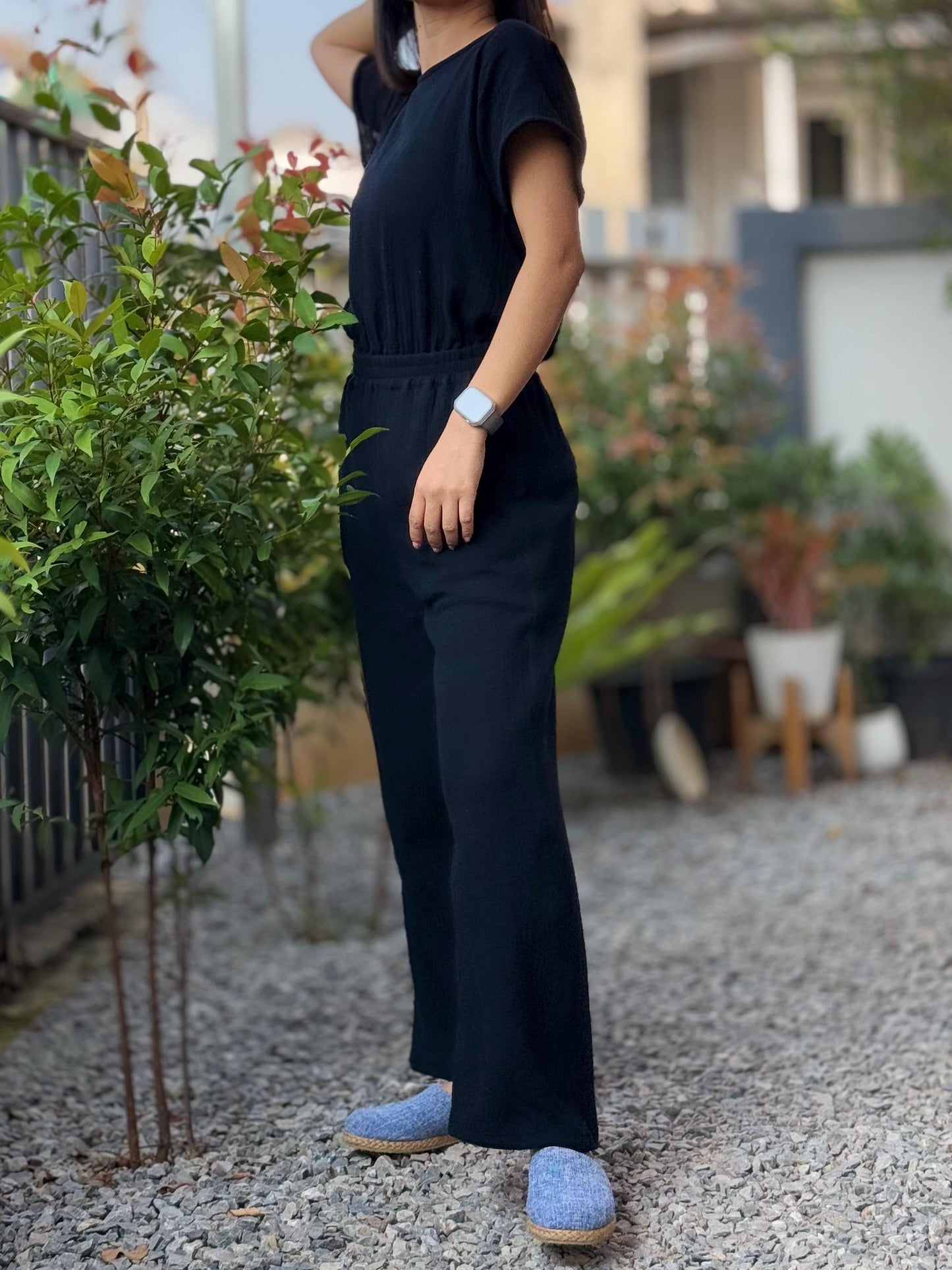 Jumpsuit in Double Cotton Gauze
