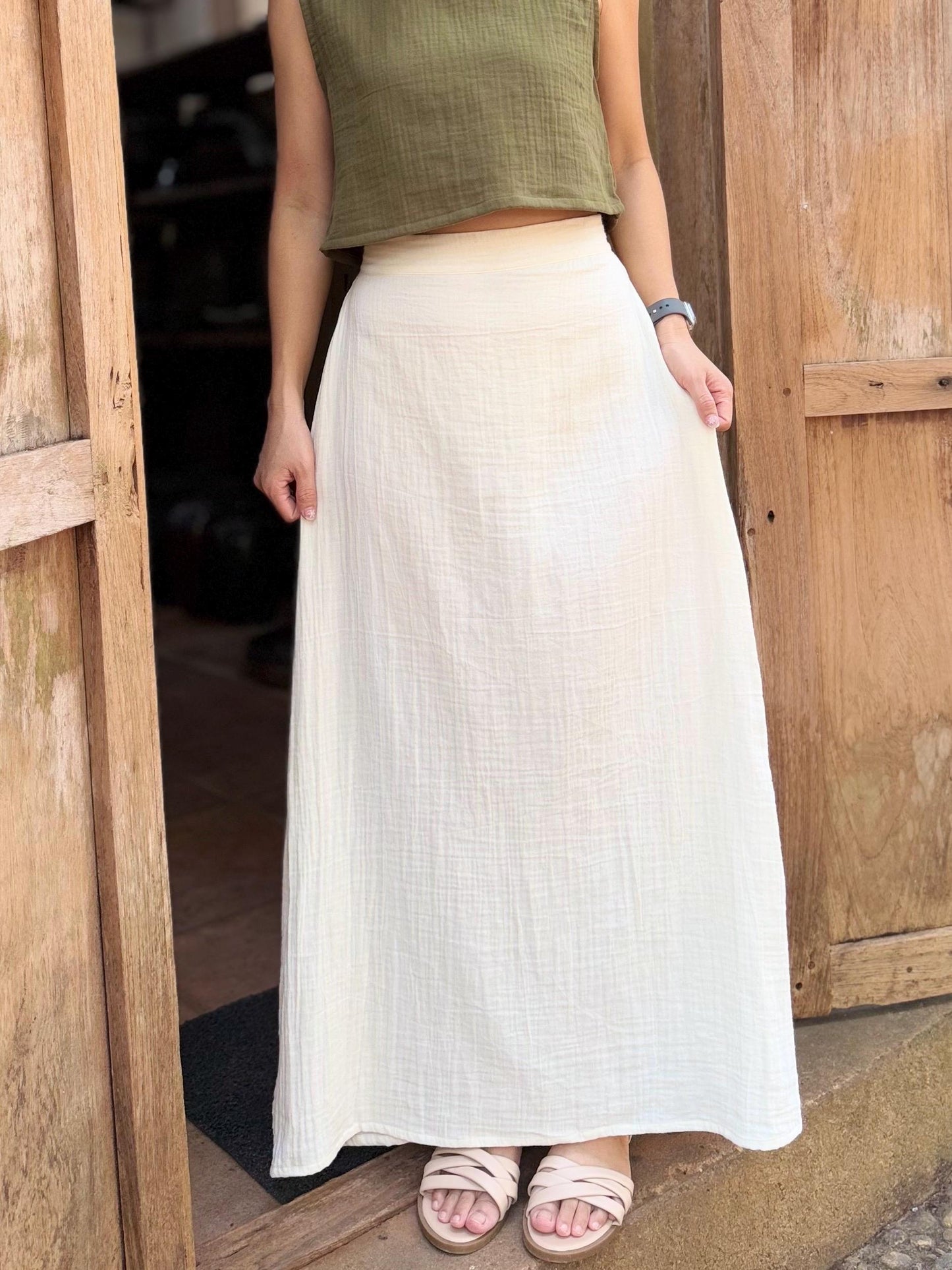 Double Gauze Long Skirt