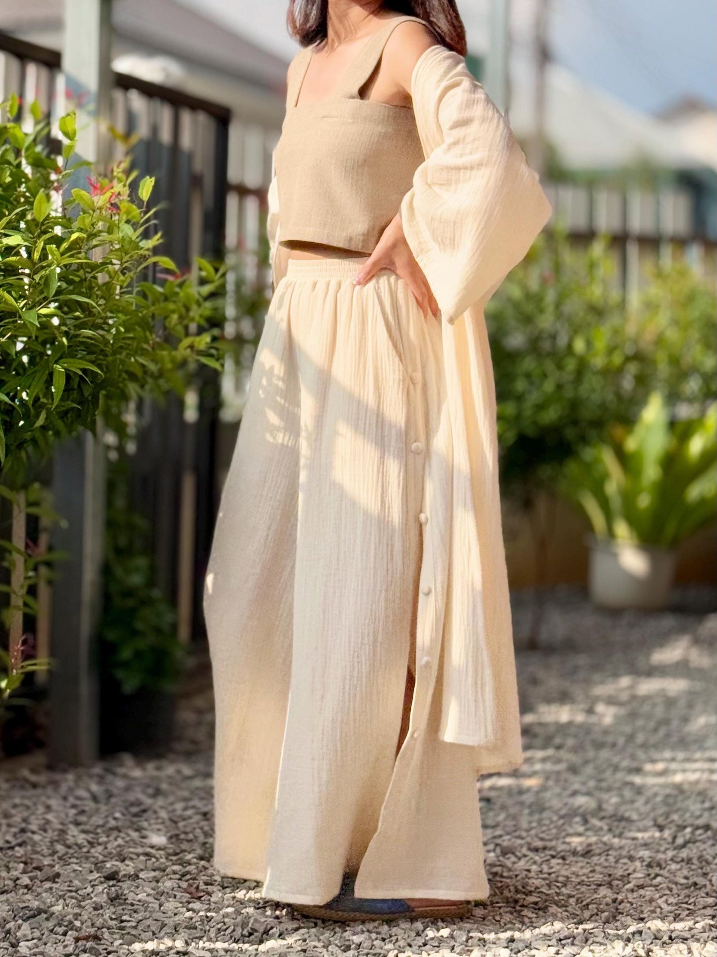 Cotton Cover Up Long Cardigan |Swim Cover Up | Summer Cardigan | Double Crinkle Cotton Gauze Cardigan| Cotton Gauze Jacket