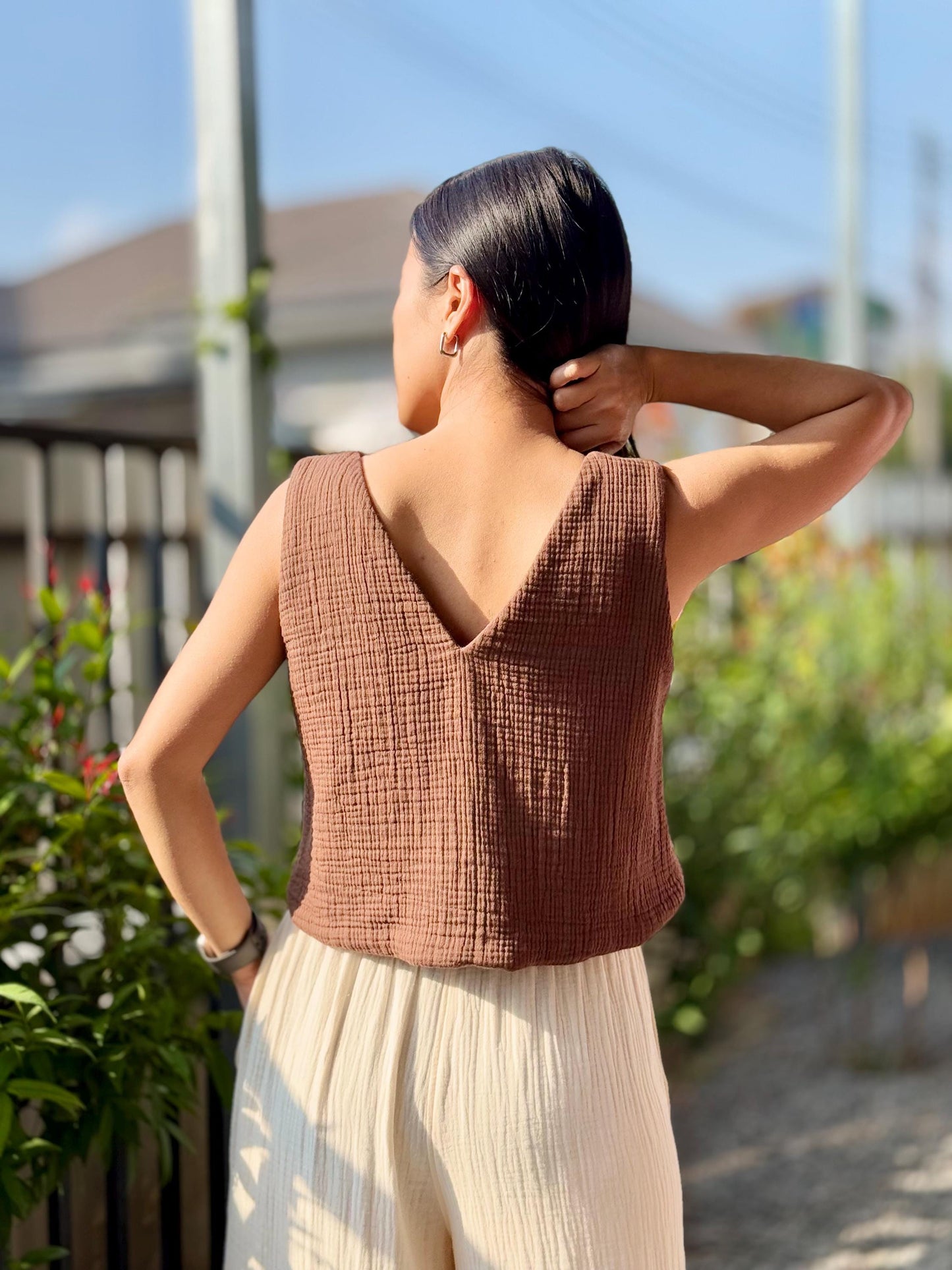 Women’s 2 Sided Vest in Triple Gauze