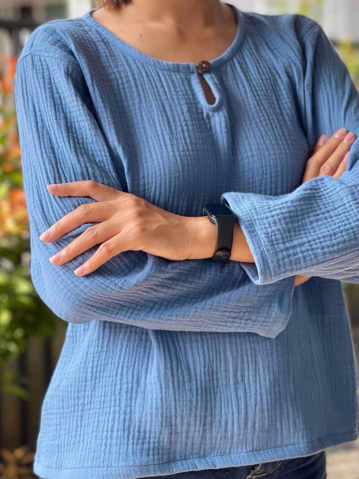 Muslin Double Gauze Pull Over Style Blouse