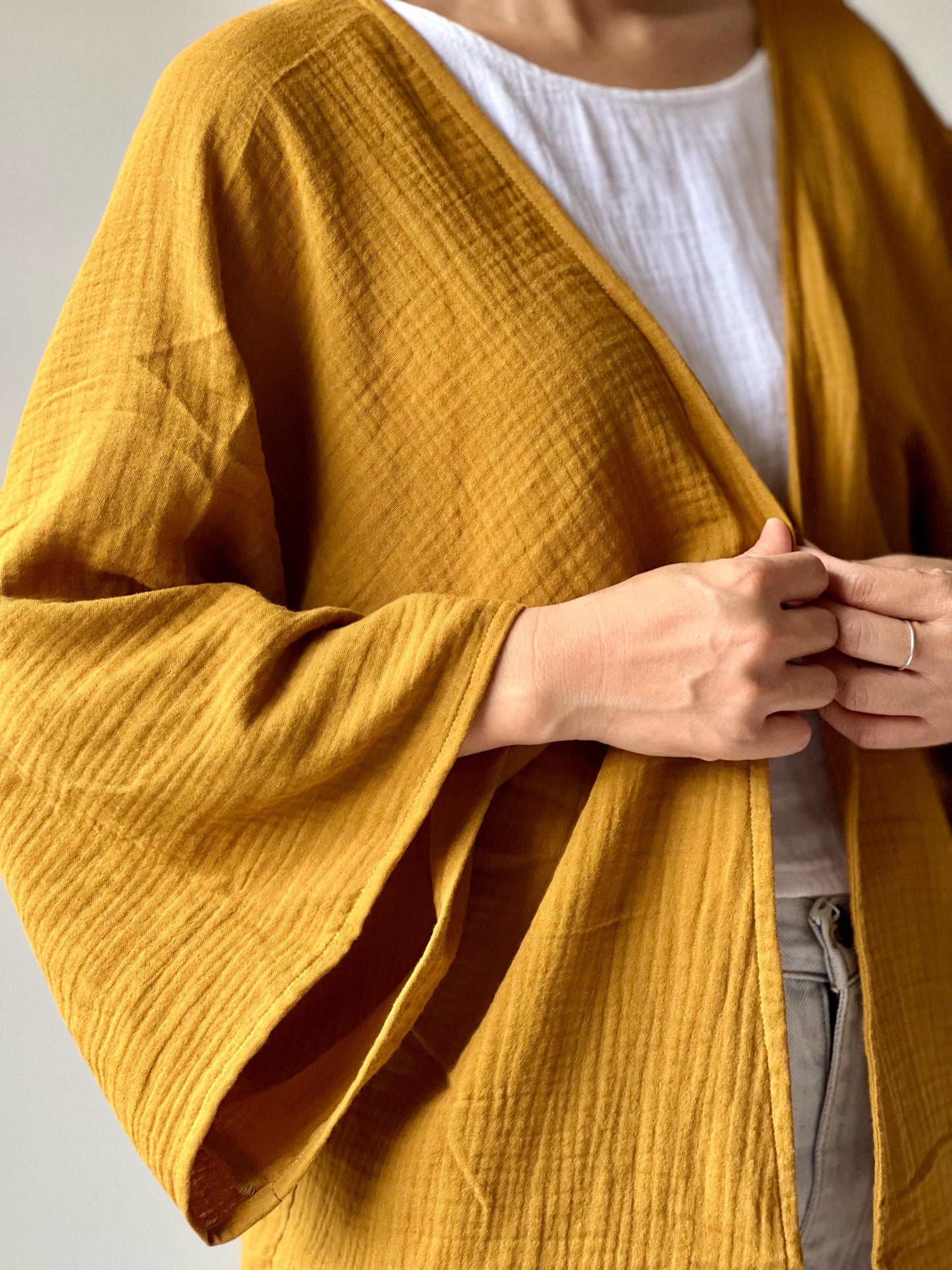 Muslin Double Gauze Cardigan Loose Cover Up
