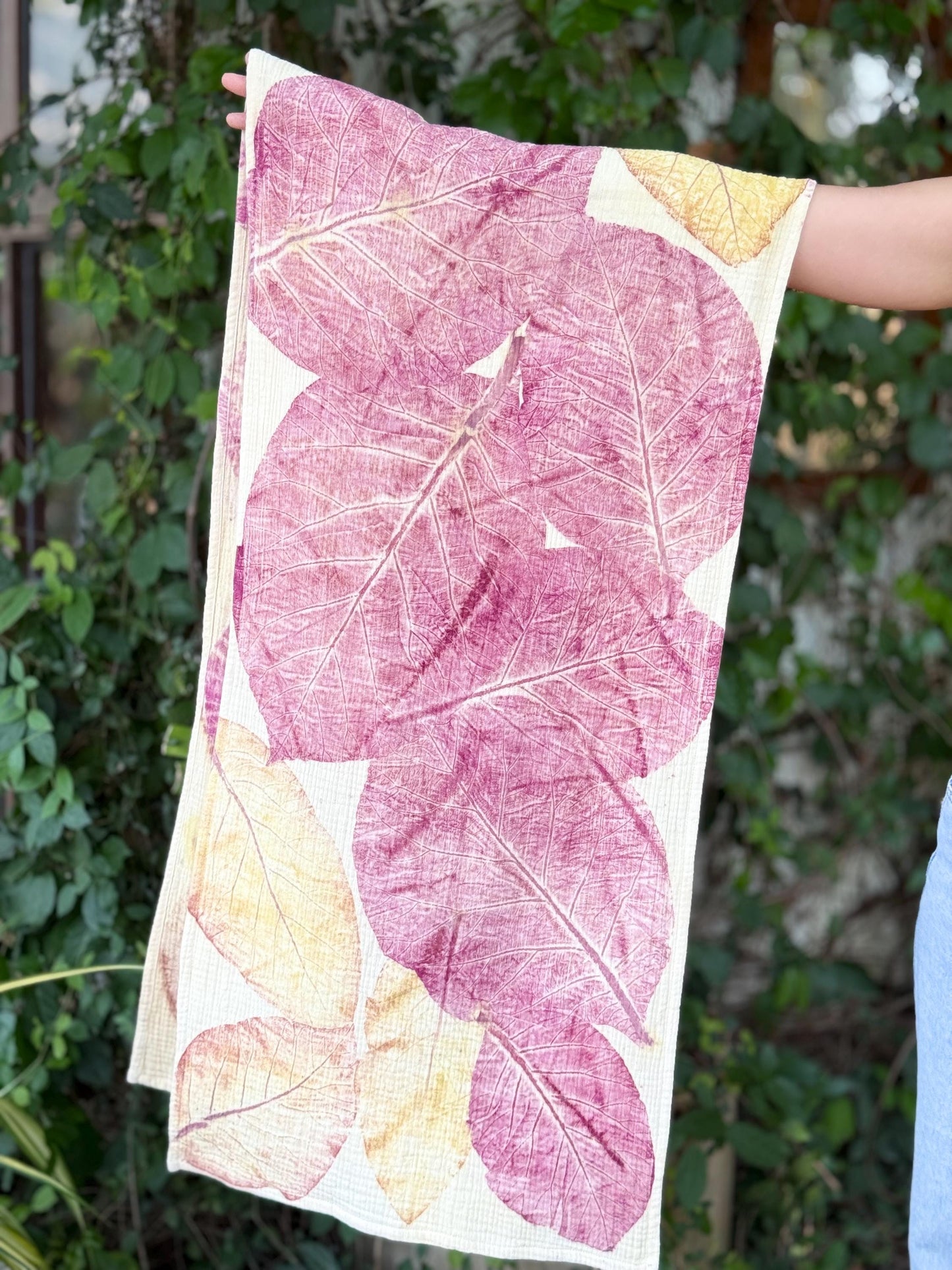 3-Layer Muslin Cotton Scarf | Eco-Printed Gauze Scarf | Gauze Scarf | Cotton Fiber Wrap | Lightweight Scarf | Soft Muslin Cotton Shawl
