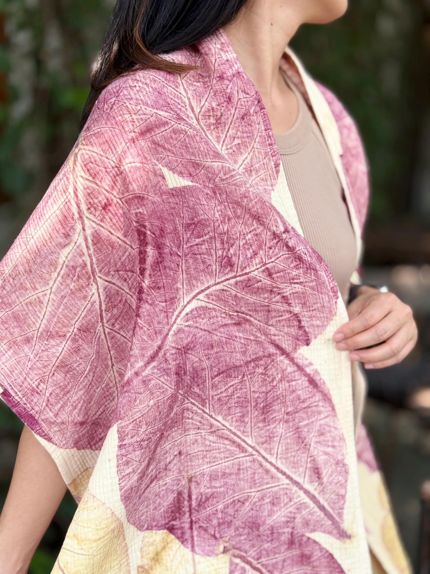 3-Layer Muslin Cotton Scarf | Eco-Printed Gauze Scarf | Gauze Scarf | Cotton Fiber Wrap | Lightweight Scarf | Soft Muslin Cotton Shawl