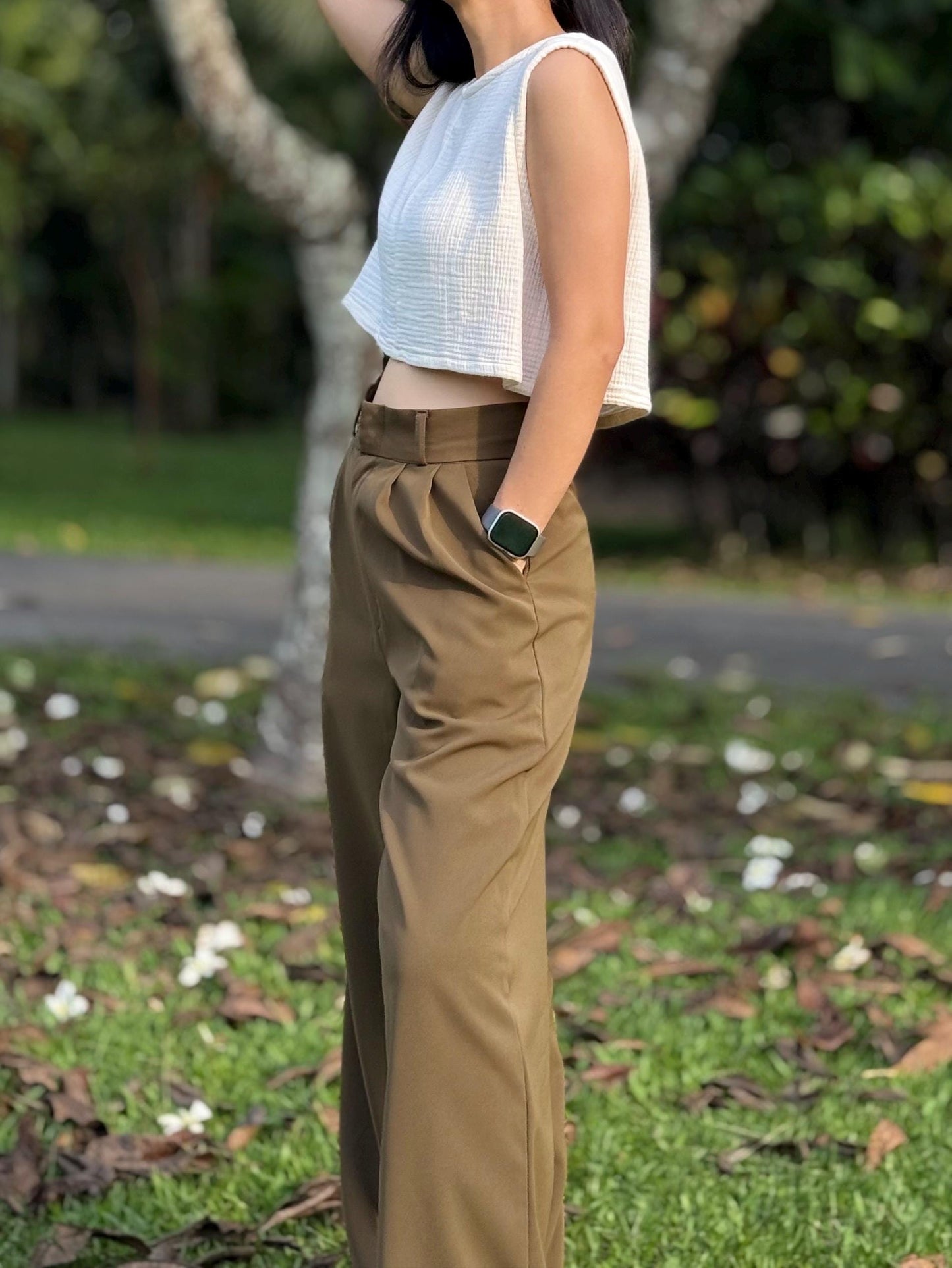 Triple-Layer Gauze Sleeveless Top