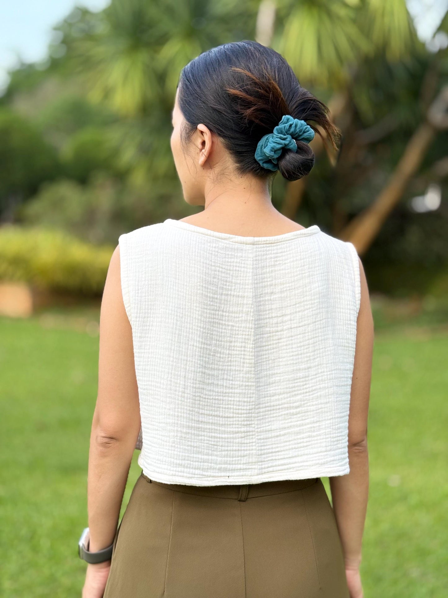 Triple-Layer Gauze Sleeveless Top