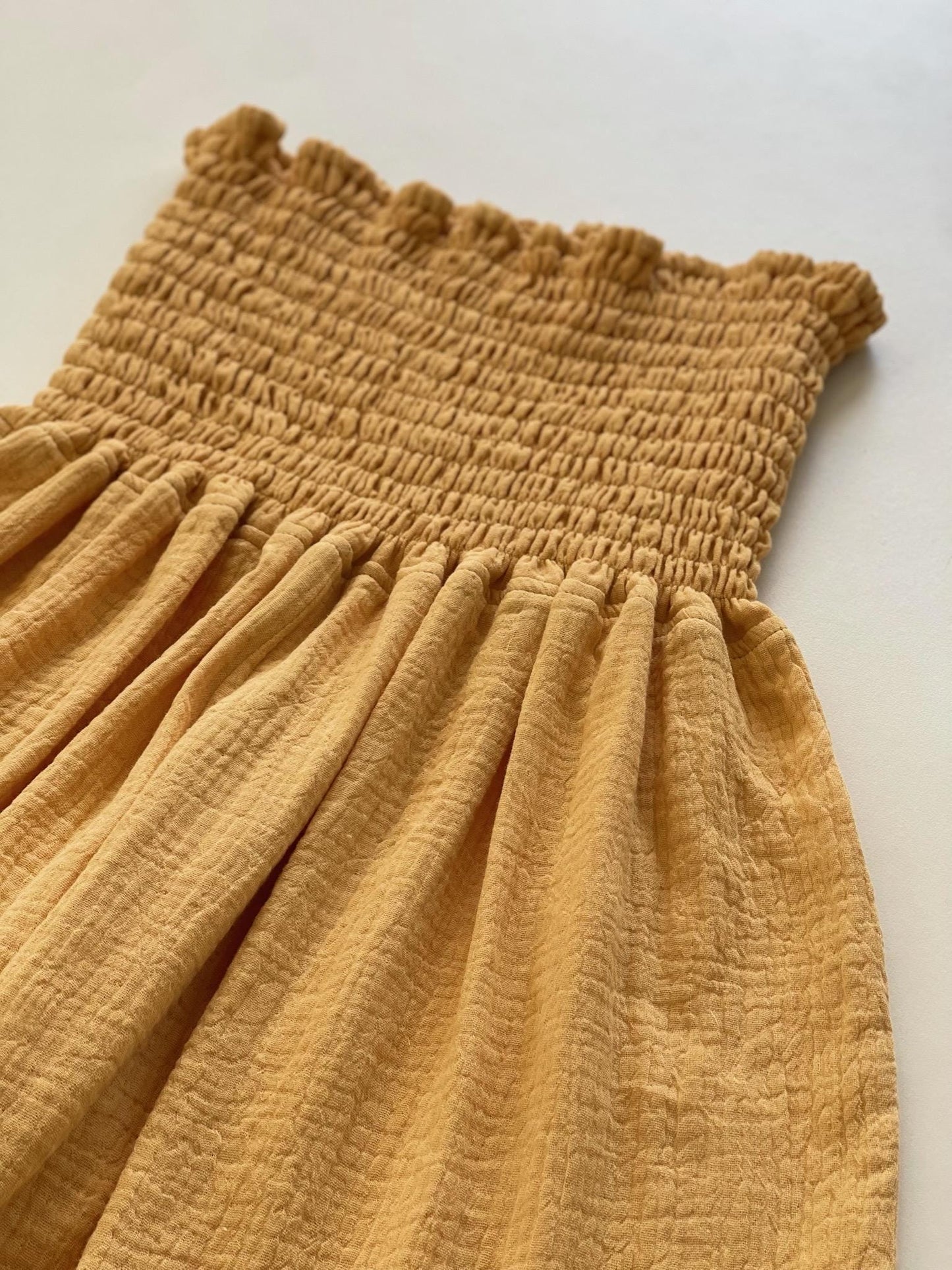 Double Gauze Muslin Smocked Waist Shorts