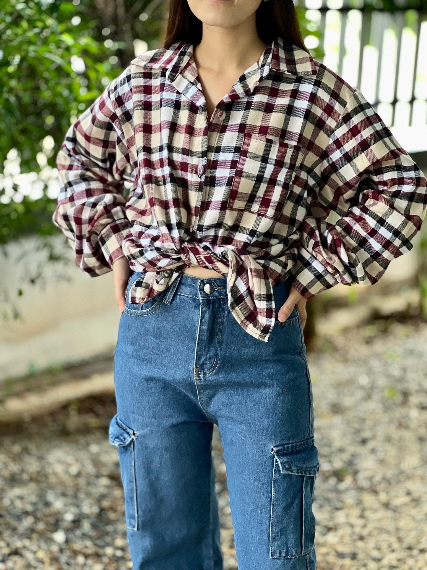 Plaid Women's Top | Loose Fit Shirt | Flannel | Cotton