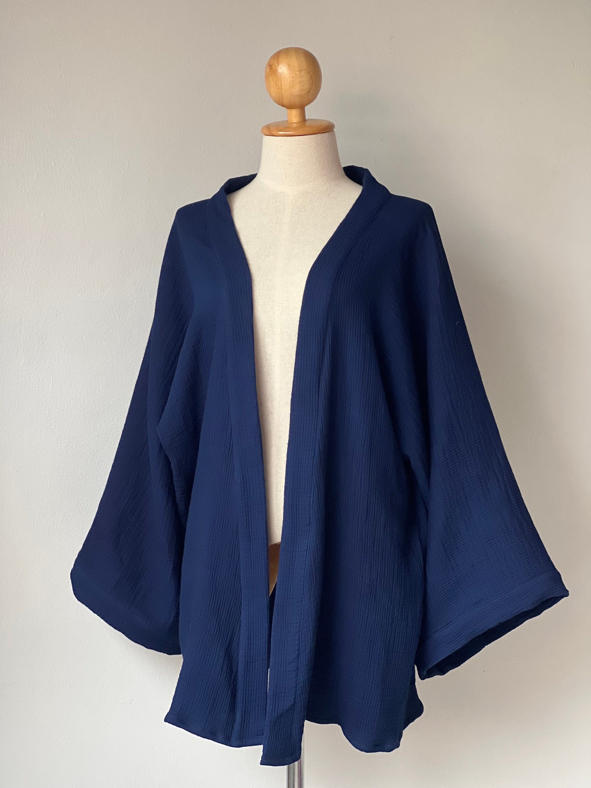 Triple Gauze Kimono | Muslin Kimono Jacket | Beach Cover Up | Morning Bathrobe | Muslin Coat | Cotton Wrap Robe | Bridesmaid Gift