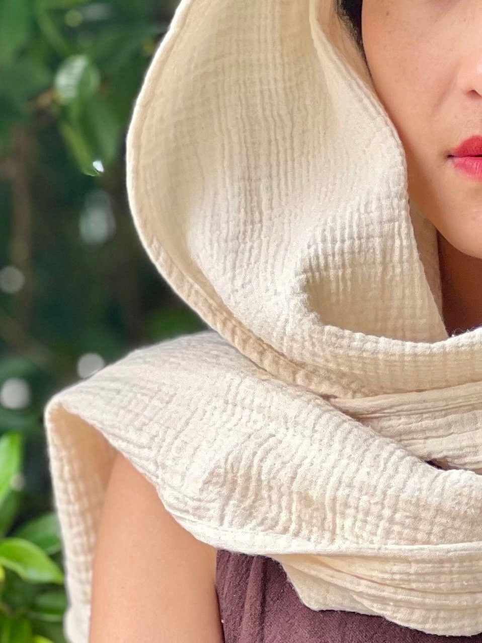 Gauze Scarf | Cotton Fiber Wrap | Lightweight Scarf | Soft Muslin Cotton Shawl | Long Scarf Wrap | Bridesmaid Gift | Summer Scarf