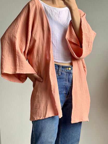 Muslin Double Gauze Cardigan Loose Cover Up