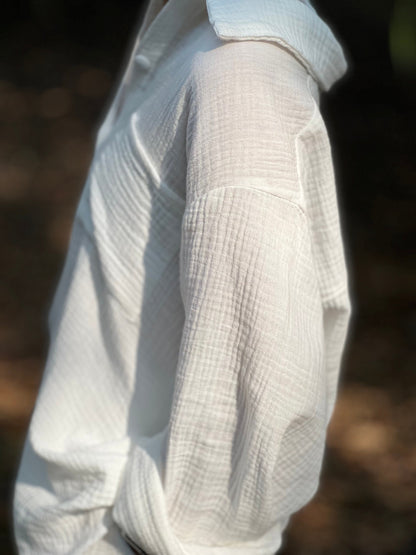 Womens Double Gauze Muslin Top and Pants Set - Loungeware