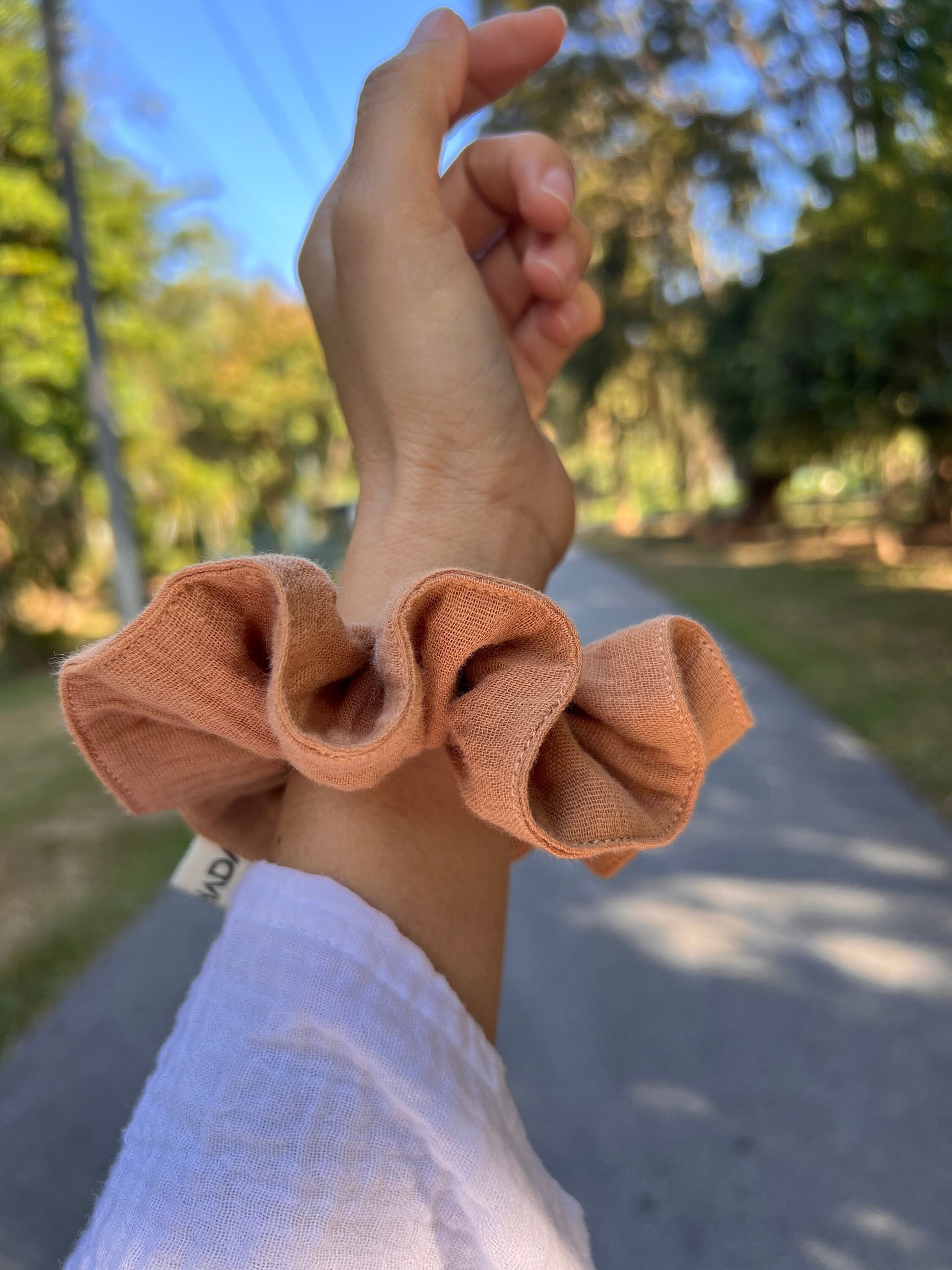 Set of 4 - Double Gauze Scrunchie/Spring Summer accessories /Muslin Scrunchie