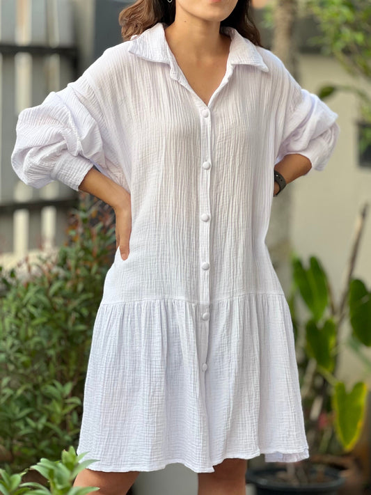 Muslin Double Gauze Dress | Cotton Loose Fit Dress | Summer Dress | Beach Wear | Swimsuit Cover