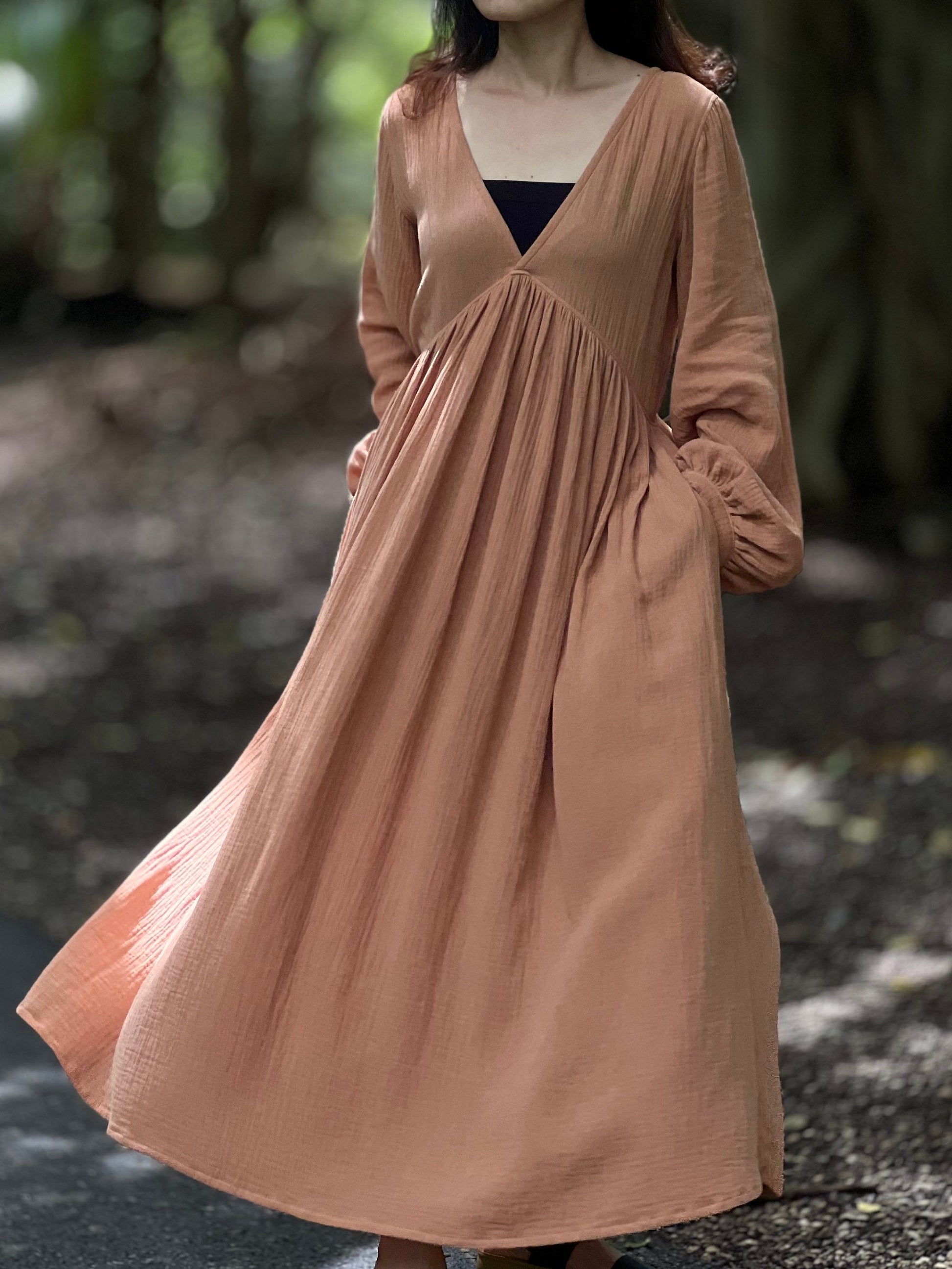 Double Gauze Dress | Cotton Cottagecore Long Dress