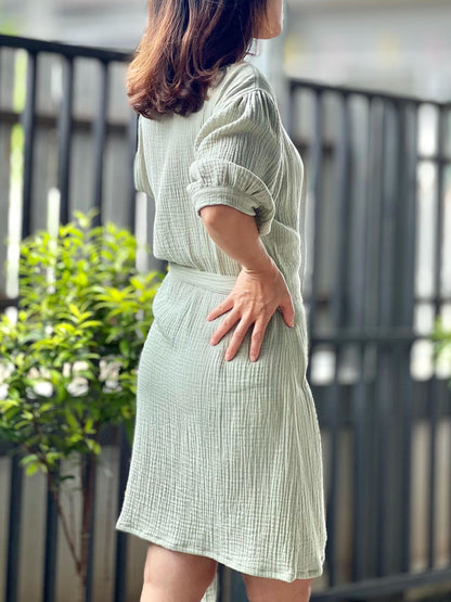 Muslin Double Gauze Dress | Cotton Cottagecore Short Dress