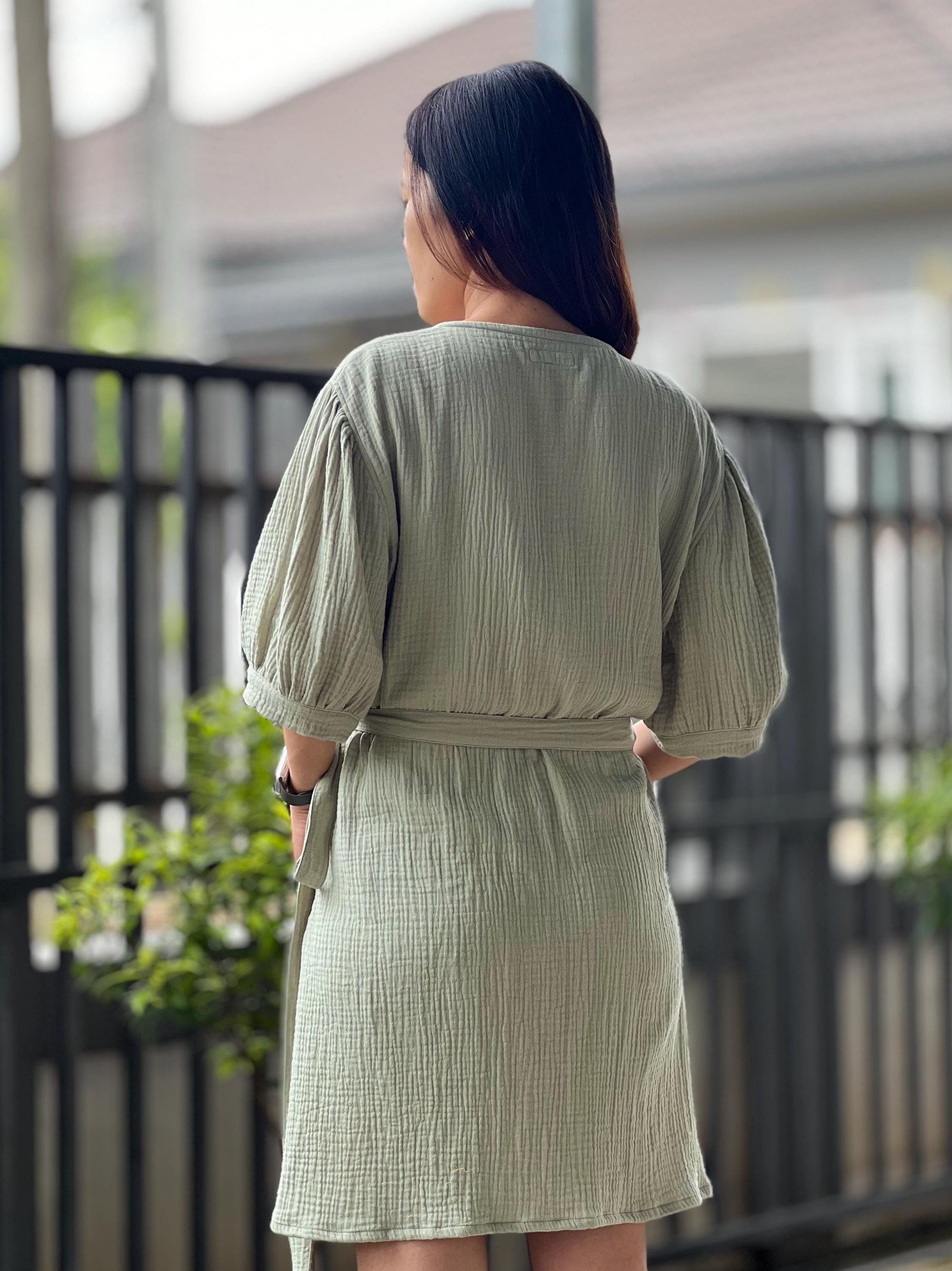 Muslin Double Gauze Dress | Cotton Cottagecore Short Dress