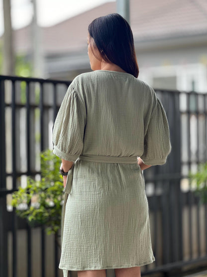 Muslin Double Gauze Dress | Cotton Cottagecore Short Dress