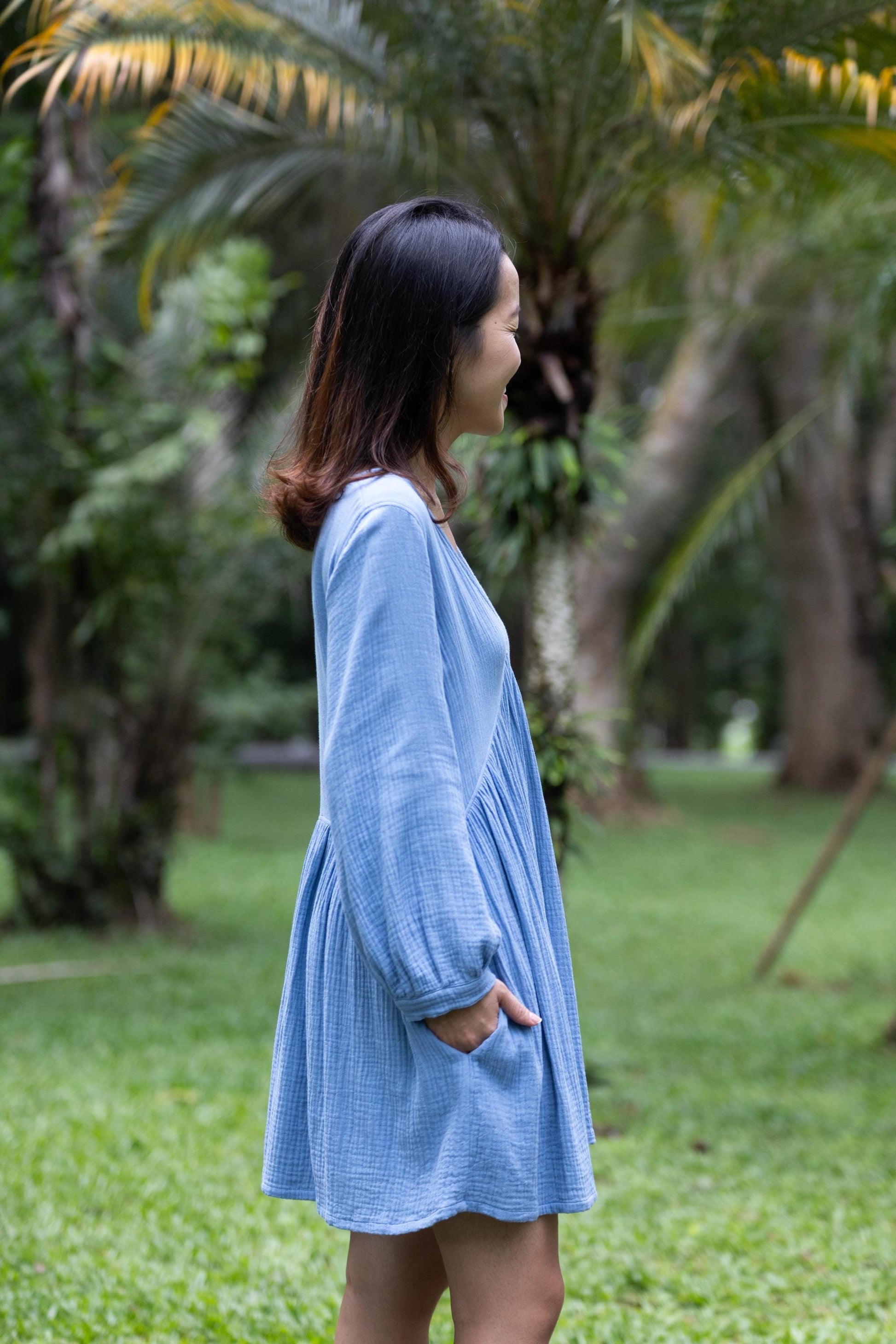 Muslin Double Gauze Dress | Cotton Cottagecore Short Dress