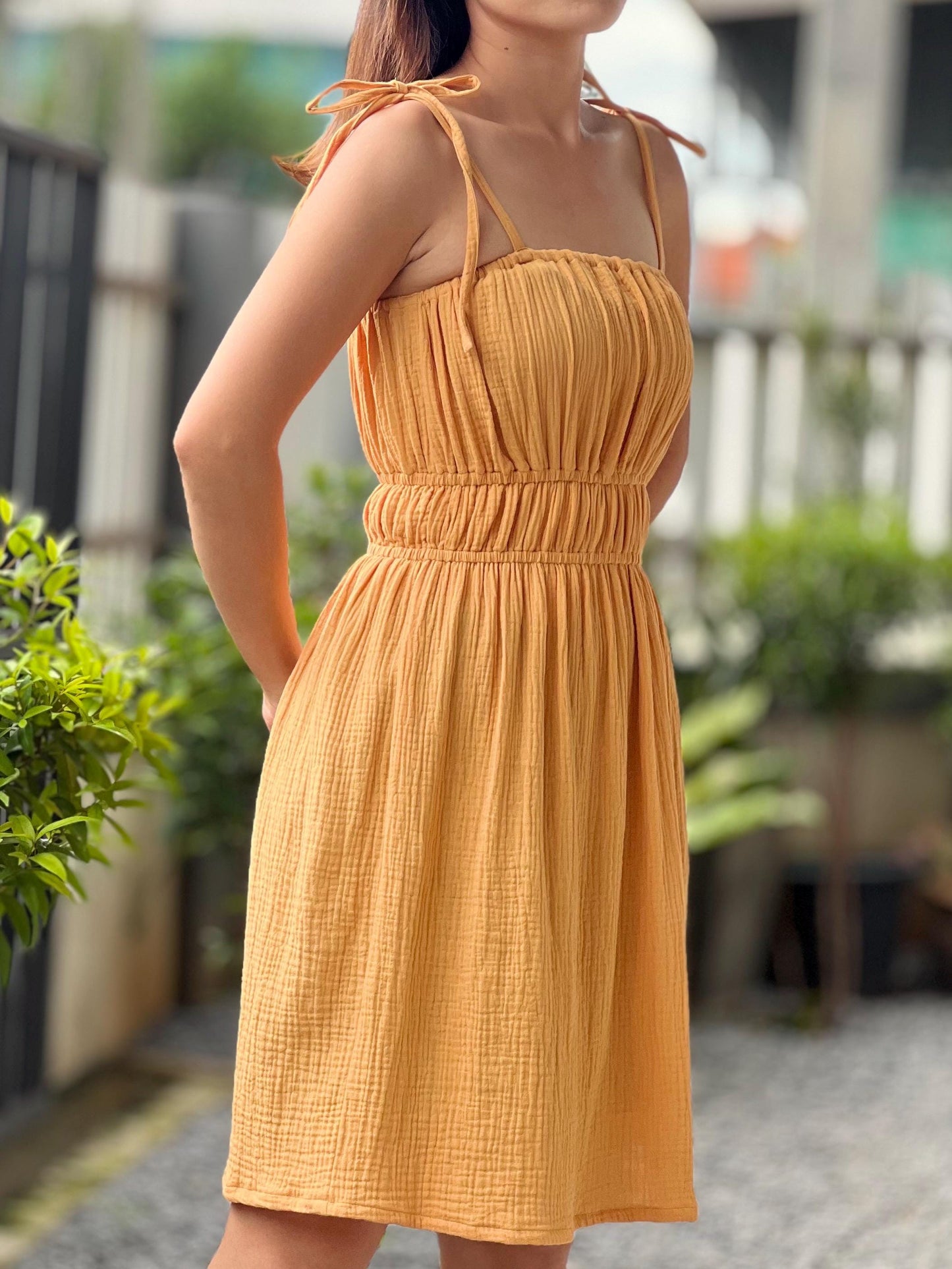 Muslin Double Gauze Dress | Cotton Cottagecore Short Dress