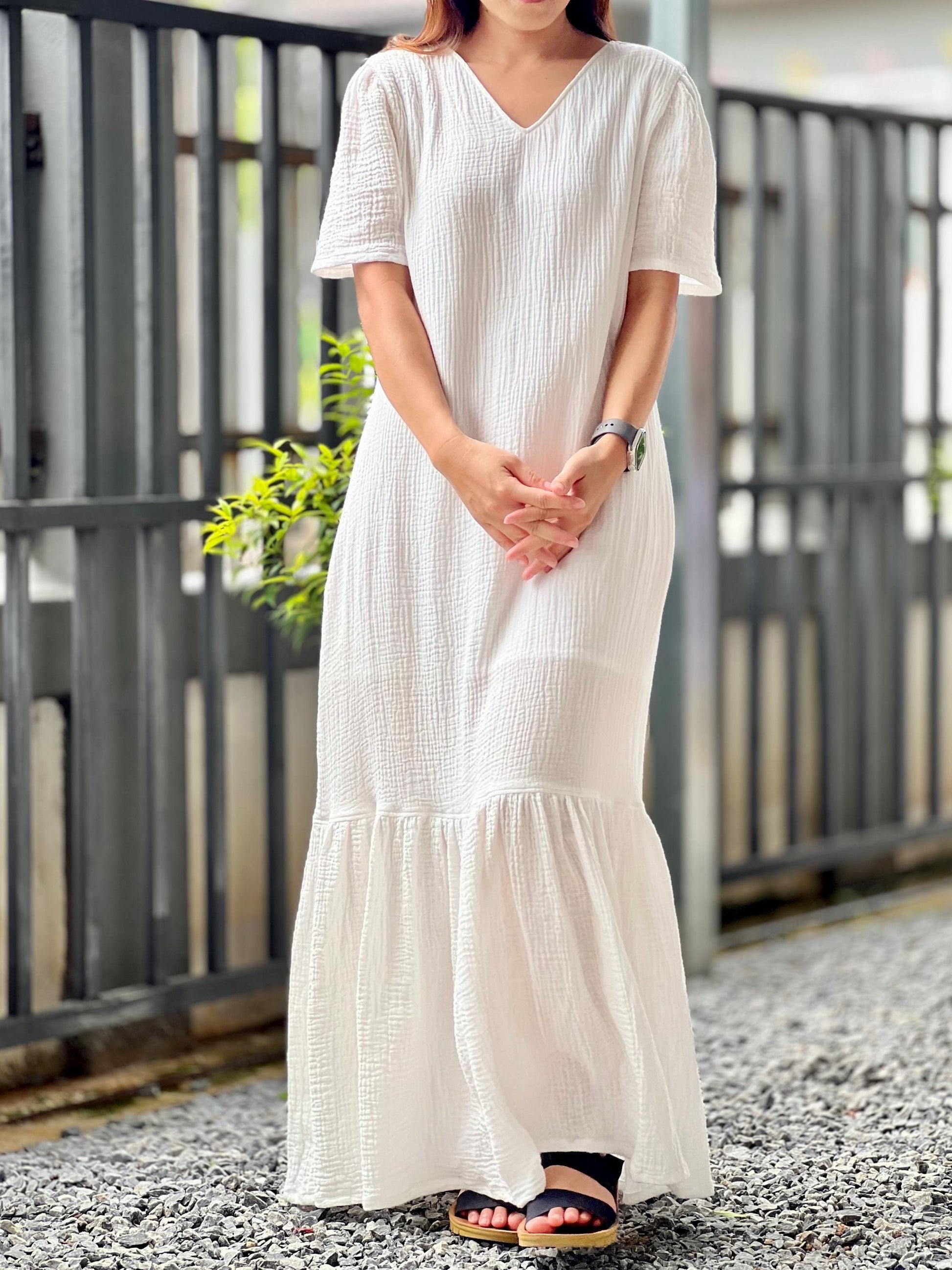 Muslin Double Gauze Dress | Cotton Cottagecore Long Dress
