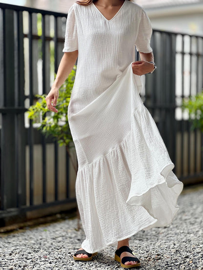 Muslin Double Gauze Dress | Cotton Cottagecore Long Dress