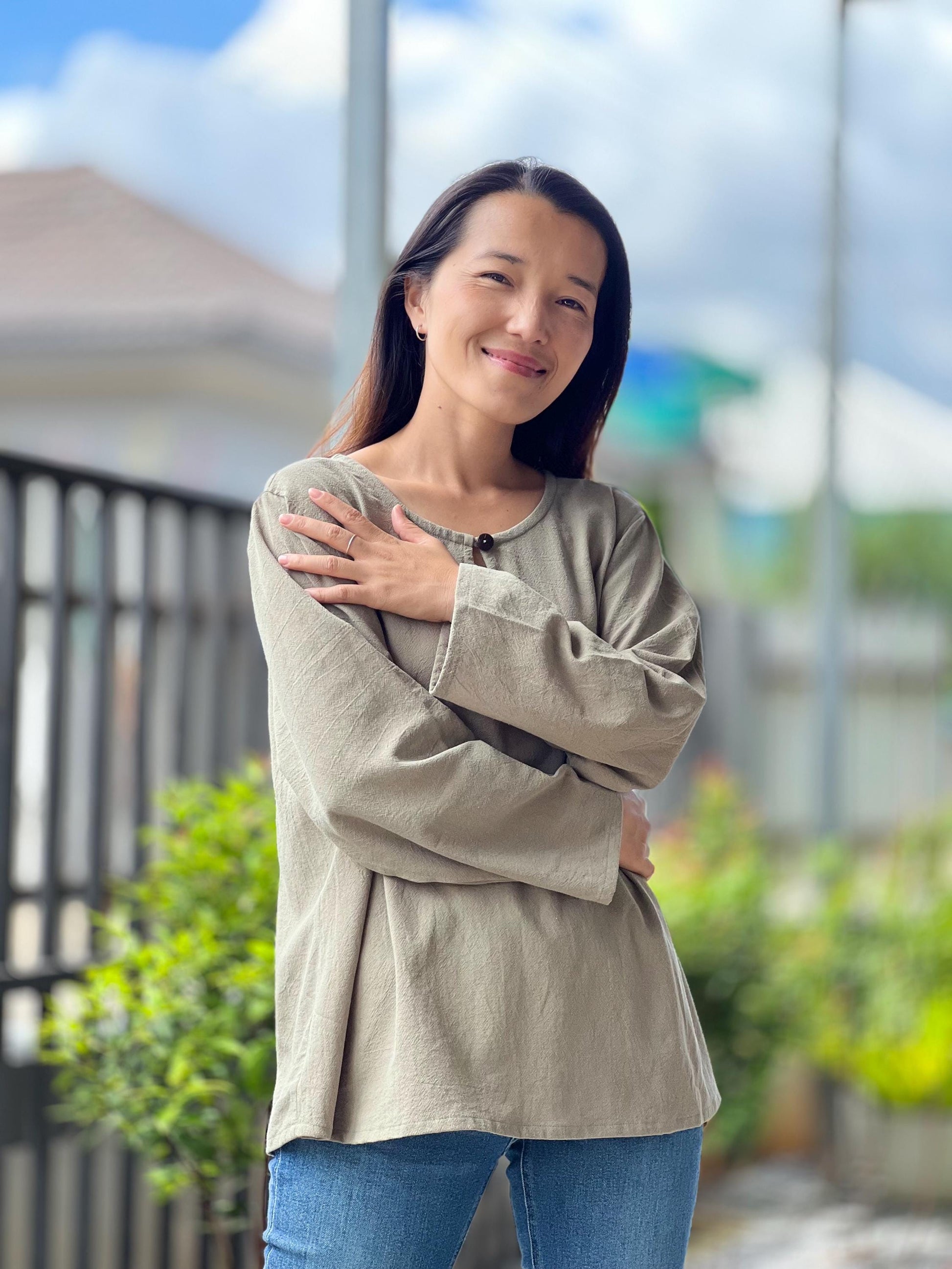 Cotton Pull Over Style Blouse