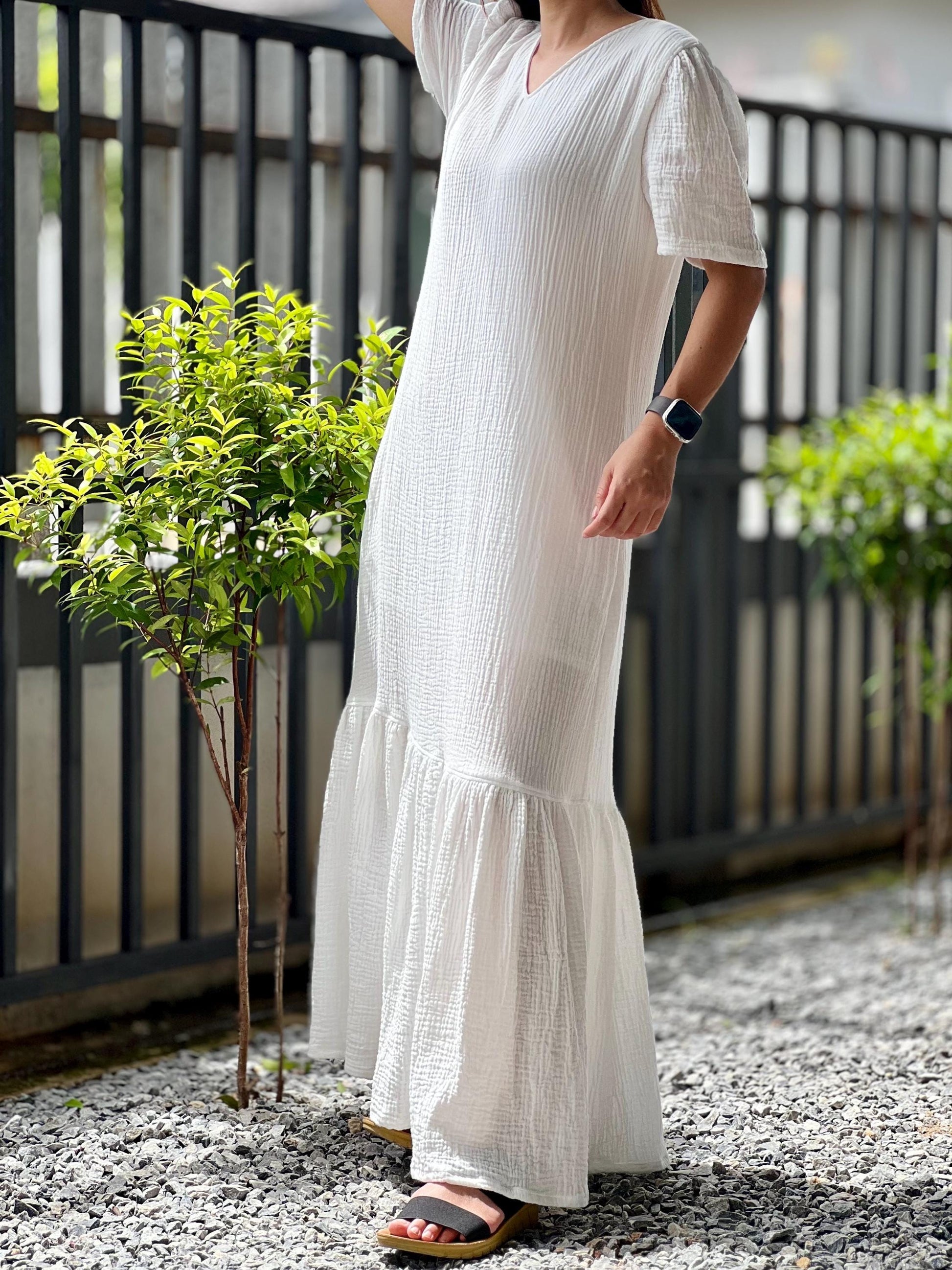 Muslin Double Gauze Dress | Cotton Cottagecore Long Dress