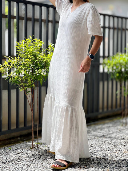 Muslin Double Gauze Dress | Cotton Cottagecore Long Dress