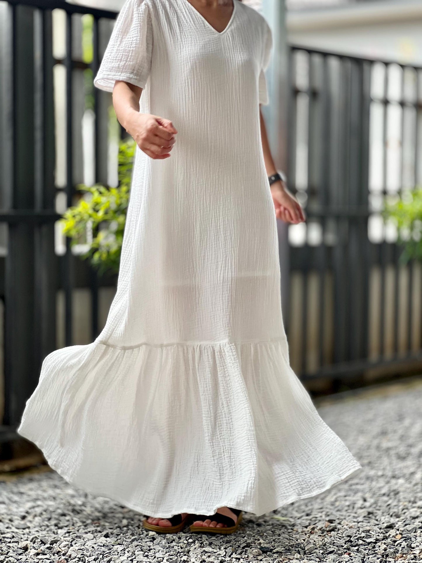 Muslin Double Gauze Dress | Cotton Cottagecore Long Dress