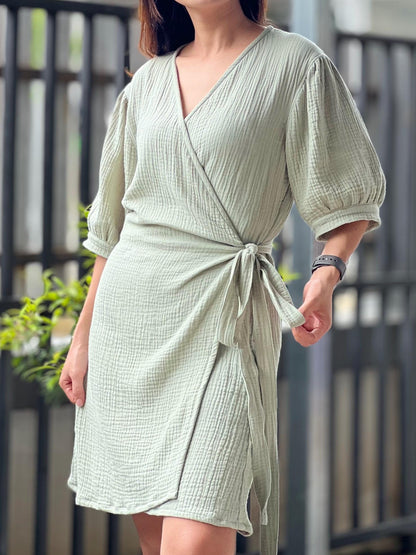 Muslin Double Gauze Dress | Cotton Cottagecore Short Dress