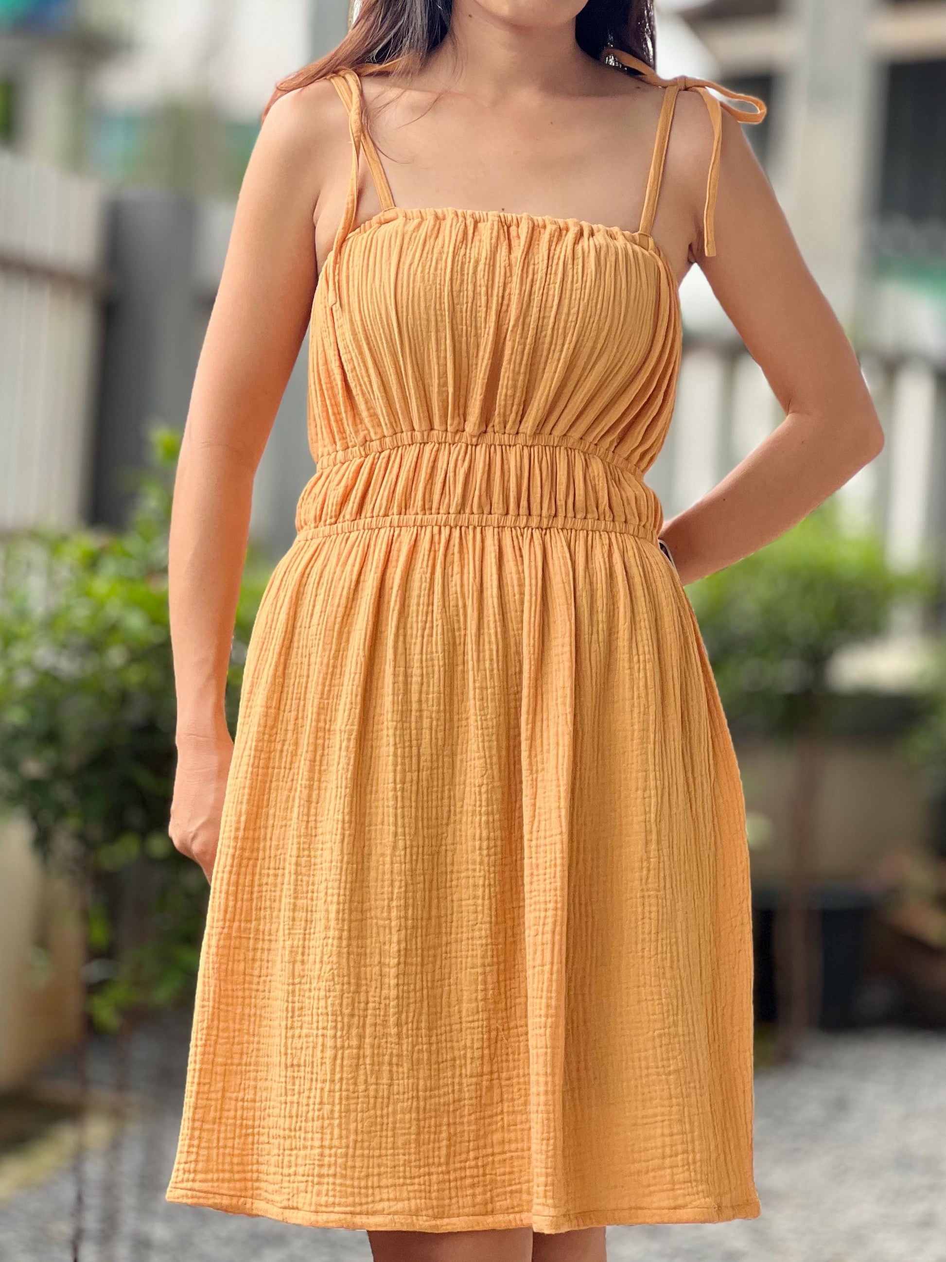 Muslin Double Gauze Dress | Cotton Cottagecore Short Dress