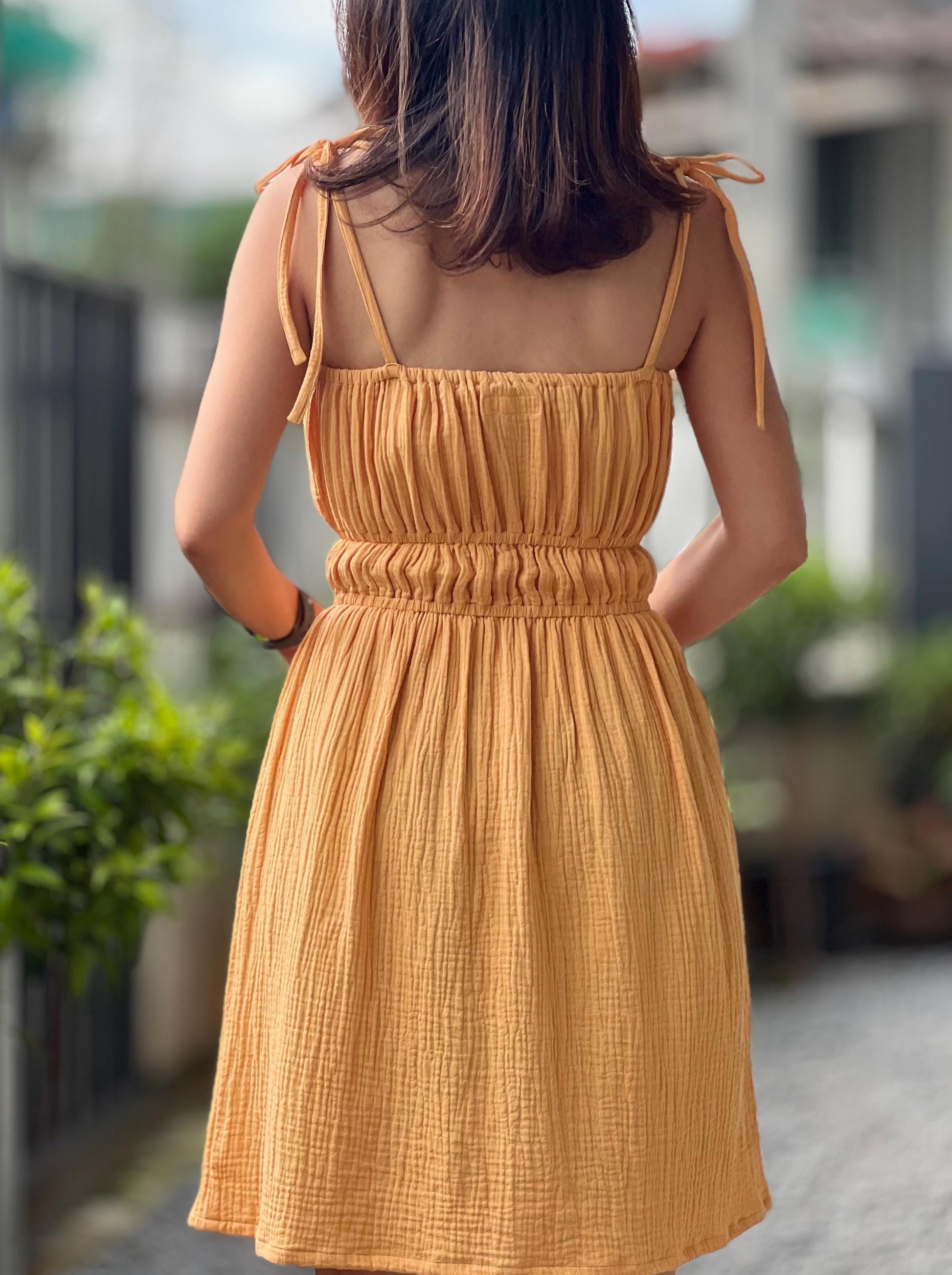 Muslin Double Gauze Dress | Cotton Cottagecore Short Dress