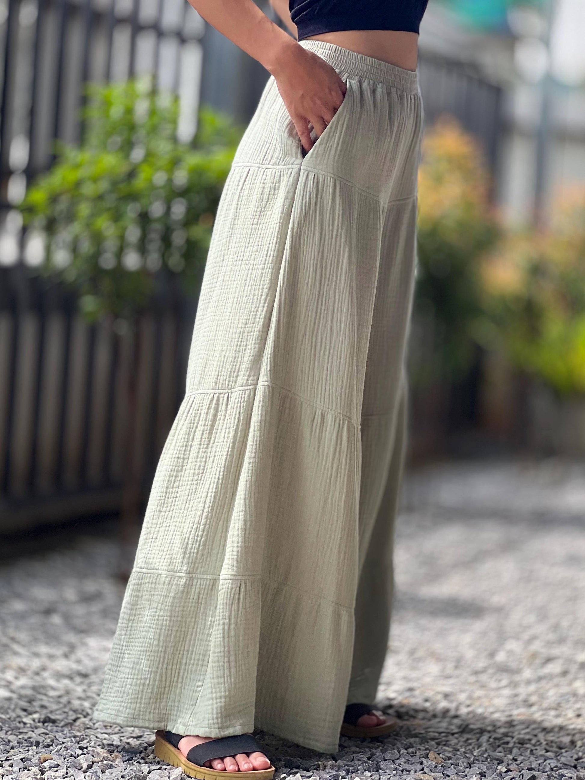 Womens Double Gauze Muslin Pants - Loungeware