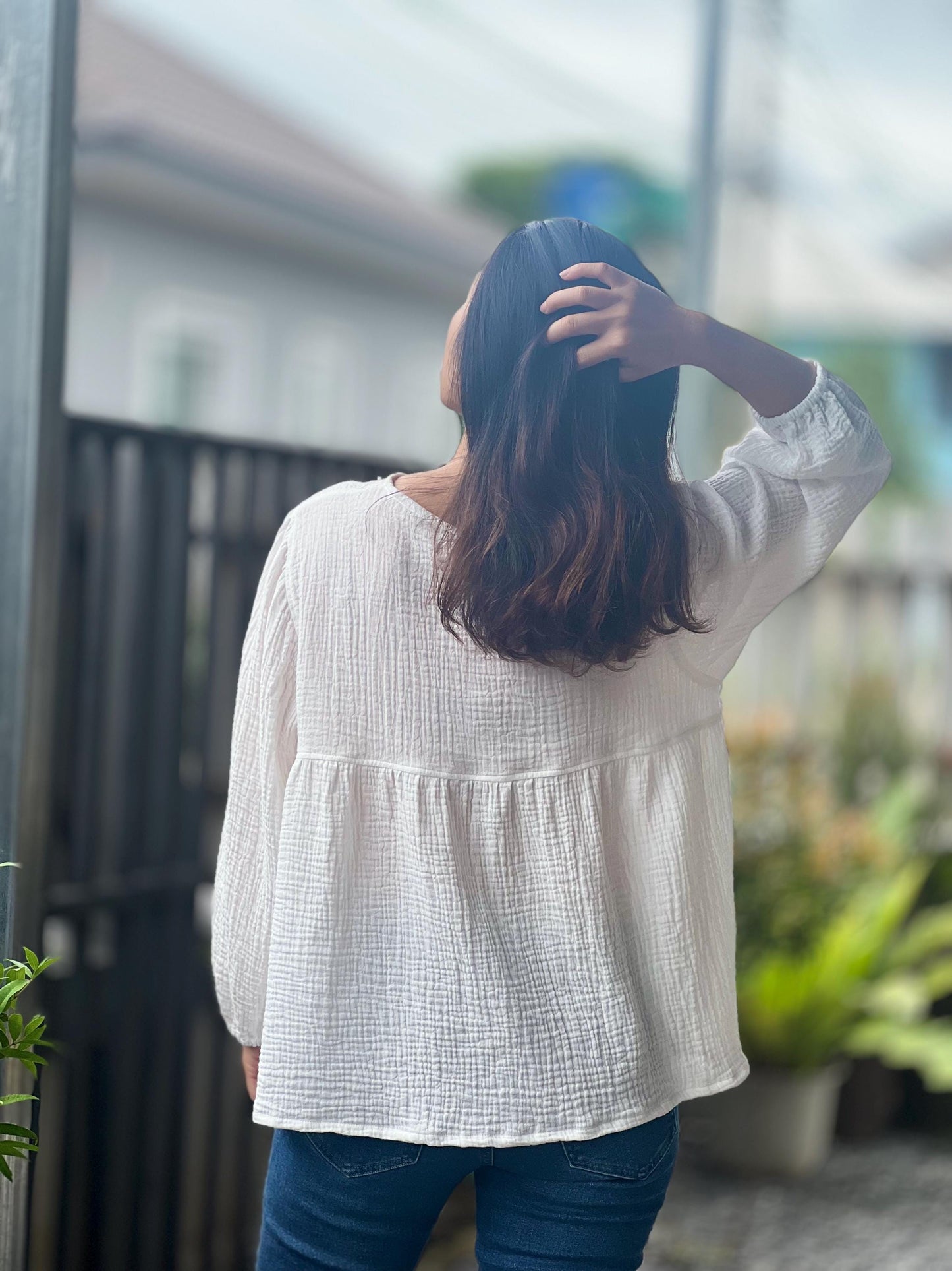 Loose Organic Blouse | Muslin Double Gauze Blouse | Bohemian blouse | Cotton muslin top| Natural Clothing