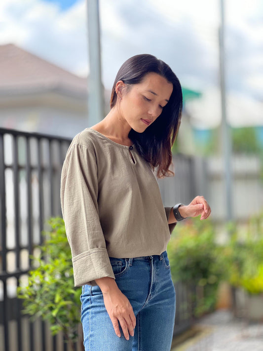 Cotton Pull Over Style Blouse