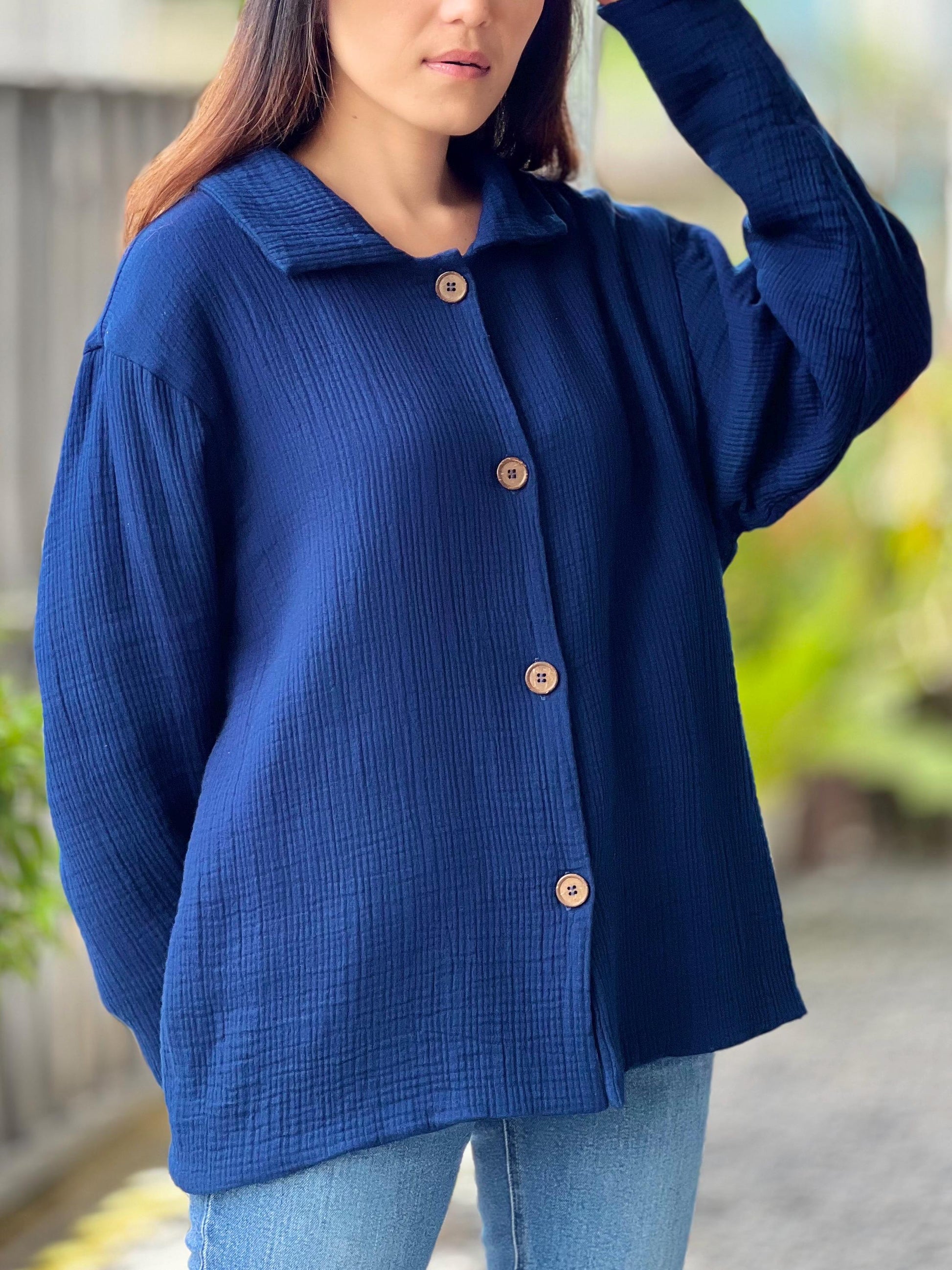 Muslin Hoodie | Triple Gauze Jacket | Resort Wear Outfit | Long Sleeve Top | Hooded Kimono Jacket | Cotton Muslin Shirt | Womens Loungewear
