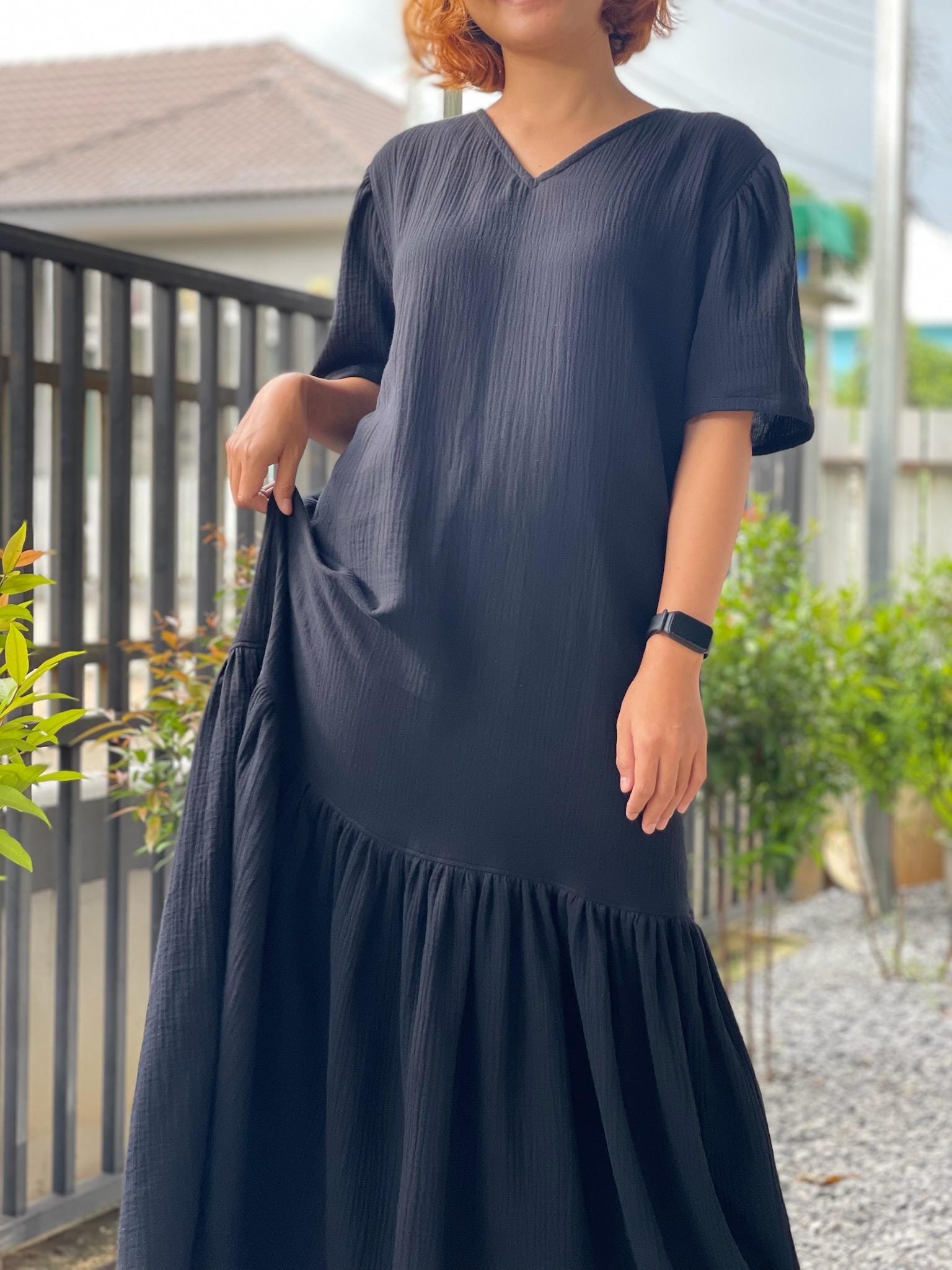 Muslin Double Gauze Dress | Cotton Cottagecore Long Dress