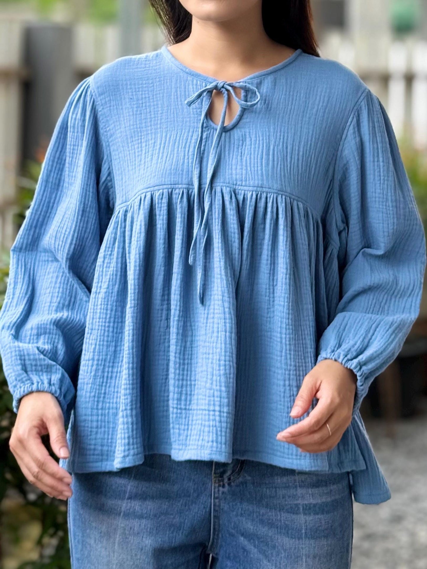 Loose Organic Blouse | Muslin Double Gauze Blouse | Bohemian blouse | Cotton muslin top| Natural Clothing