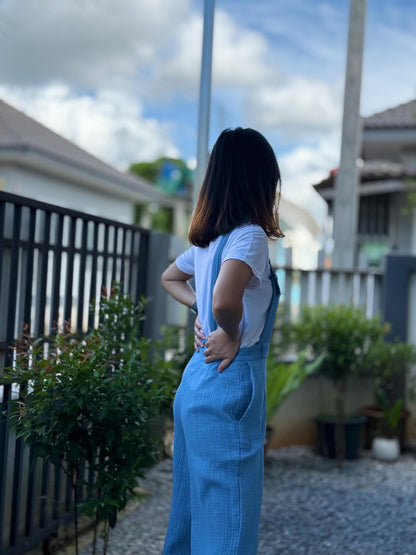 Gauze Jumpsuit Dungaree | Gauze Jumpsuit | Gauze Overalls Women | Muslin overalls