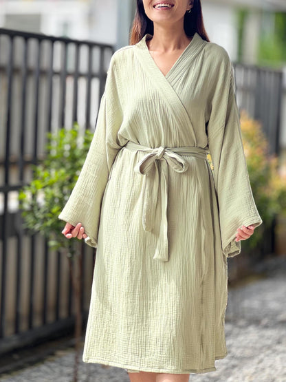 Organic Cotton Robe, Comfortable Cozy Cotton Bathrobe
