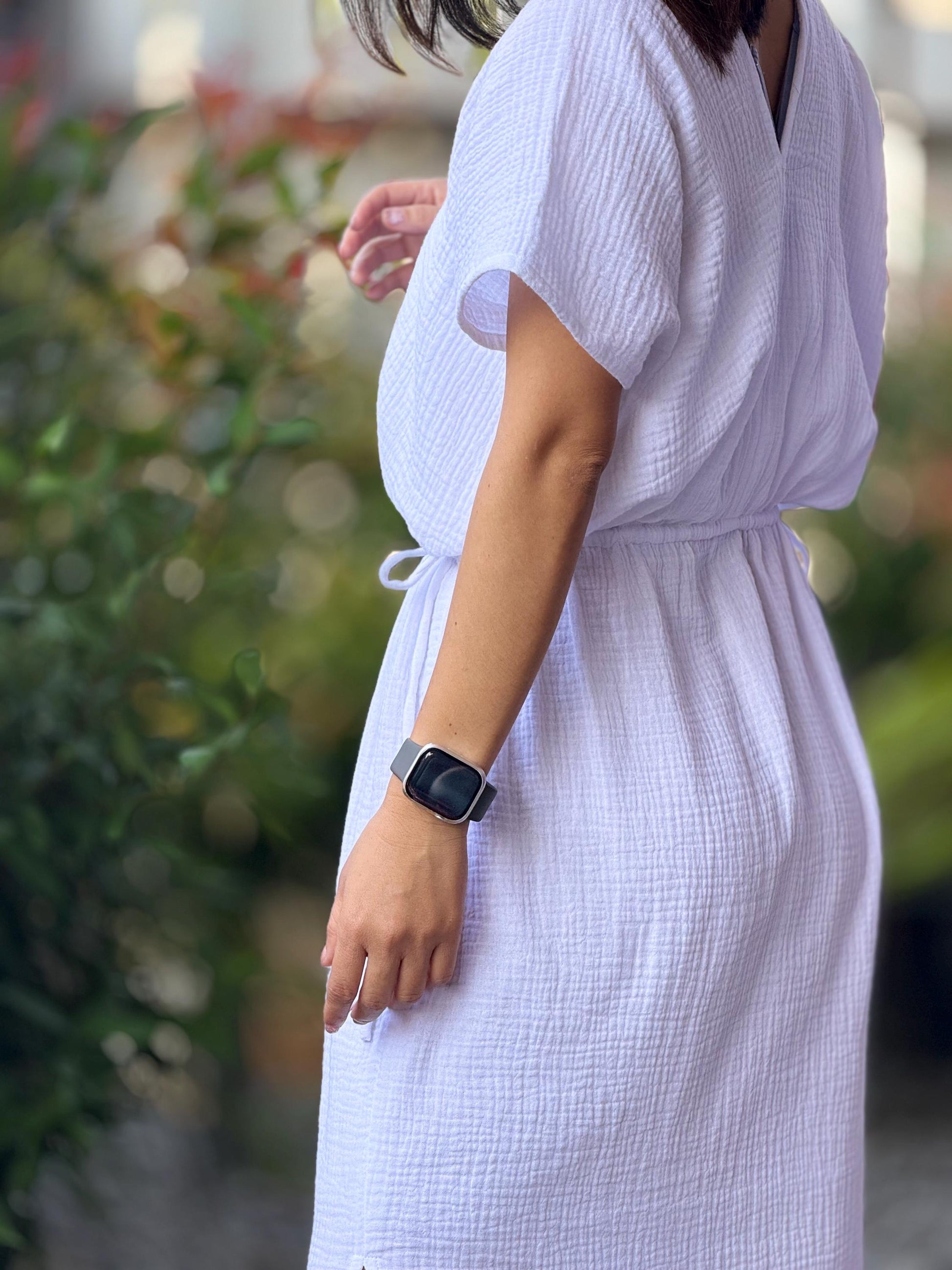 Soft Cotton Free Flowing Kaftan Dress in Double Gauze