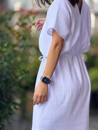 Soft Cotton Free Flowing Kaftan Dress in Double Gauze