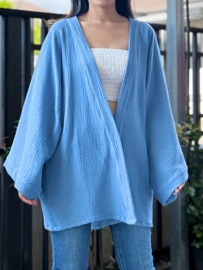 Muslin Double Gauze Kimono Loose Cover Up