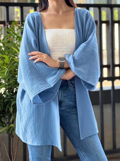 Muslin Double Gauze Cardigan Loose Cover Up