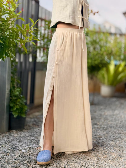 Wide Leg Pants | Muslin Maxi Pants | Loose Gauze Trousers Womens Double | Gauze Muslin Pants - Loungeware